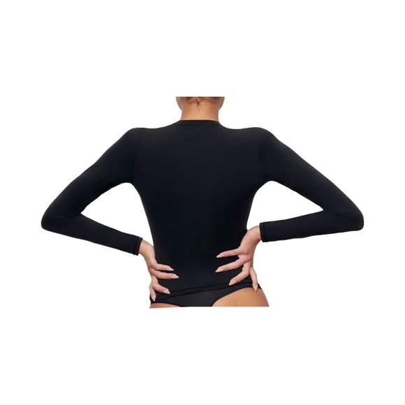 Skims Womens Fits Everybody Long Sleeve Tee In Onyx Size S NEW - Picture 4 of 11